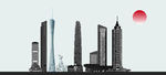 广州地标建筑剪影