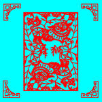 舞狮剪纸