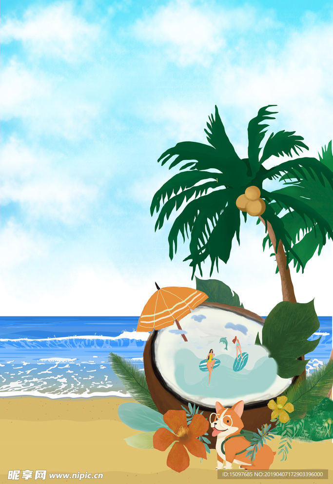 夏季海滩背景