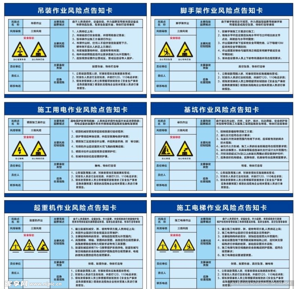 工地安全告知卡