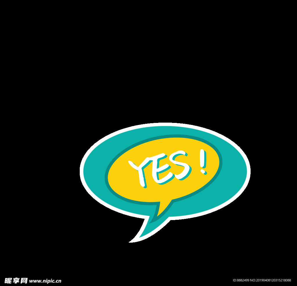 气泡 对话框 YES 卡通