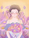 插画 手绘 手绘插画 手绘女孩