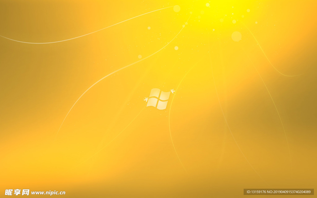 金黄色windows7桌面
