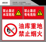 禁止烟火  有电危险   标识