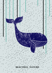 水彩手绘鲸鱼装饰画