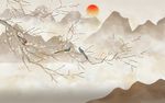大理石石纹山水背景墙