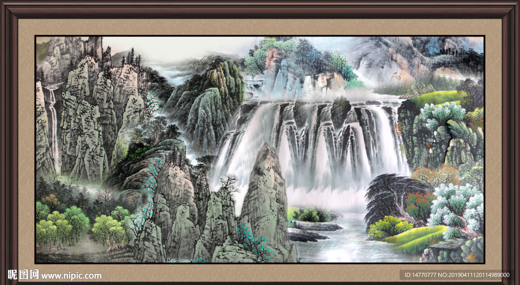 聚宝盆山水画