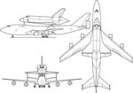波音747携航天飞机矢量三视图