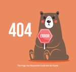创意404错误页面坐姿棕熊