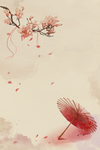 小清新古风手绘花海报背景