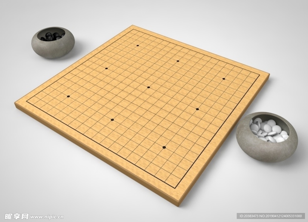 围棋盘建模渲染图