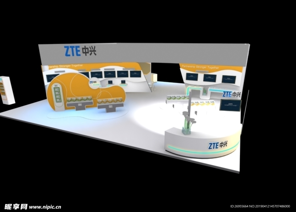 3d展览设计 展台设计 简洁