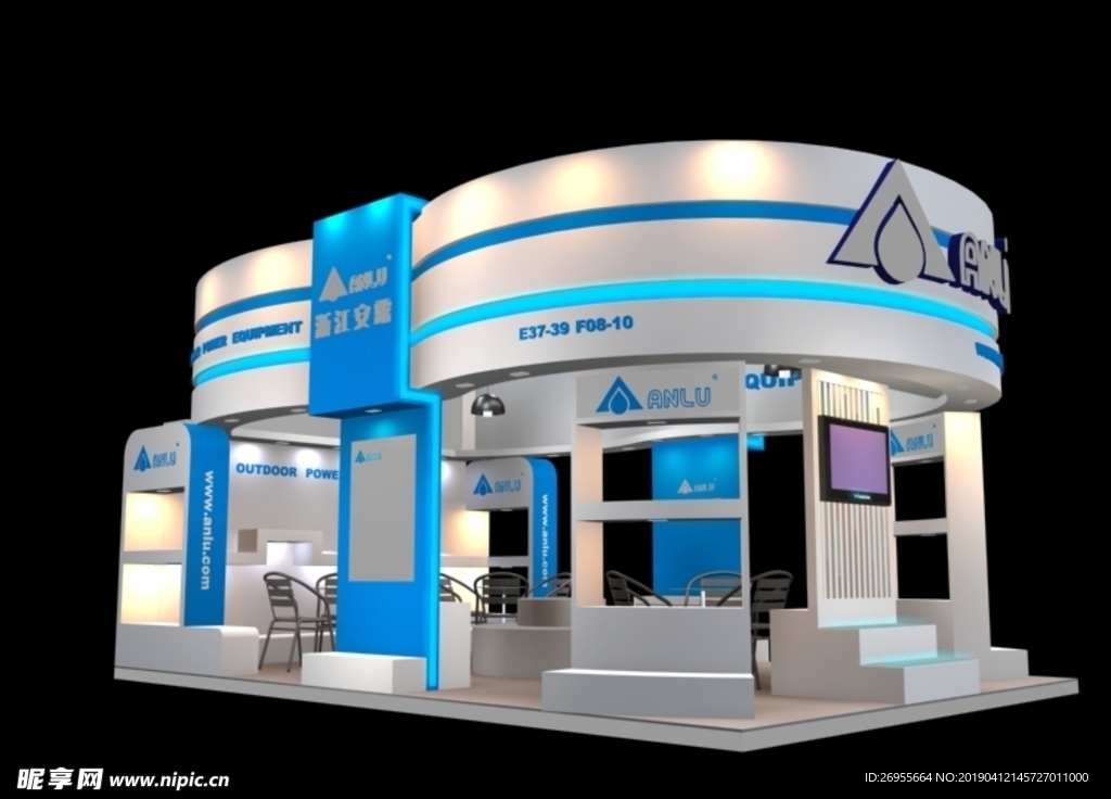 3d展览设计 展台设计 简洁