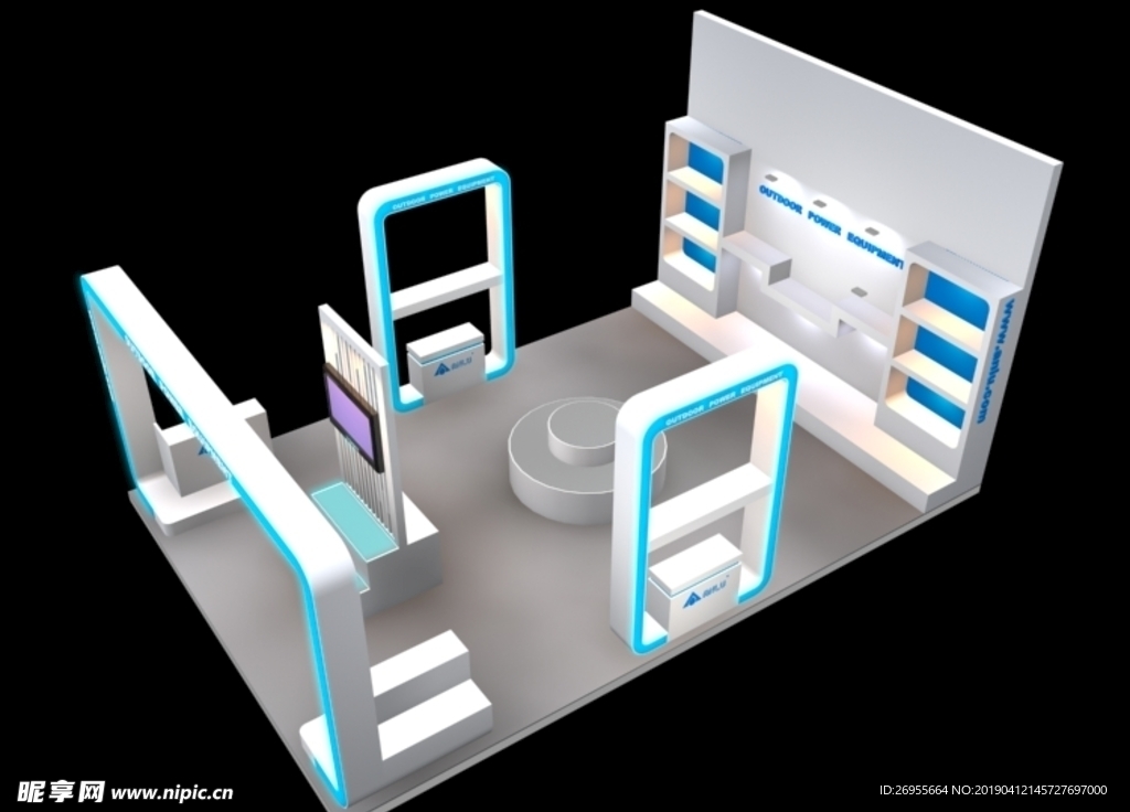 3d展览设计 展台设计 简洁