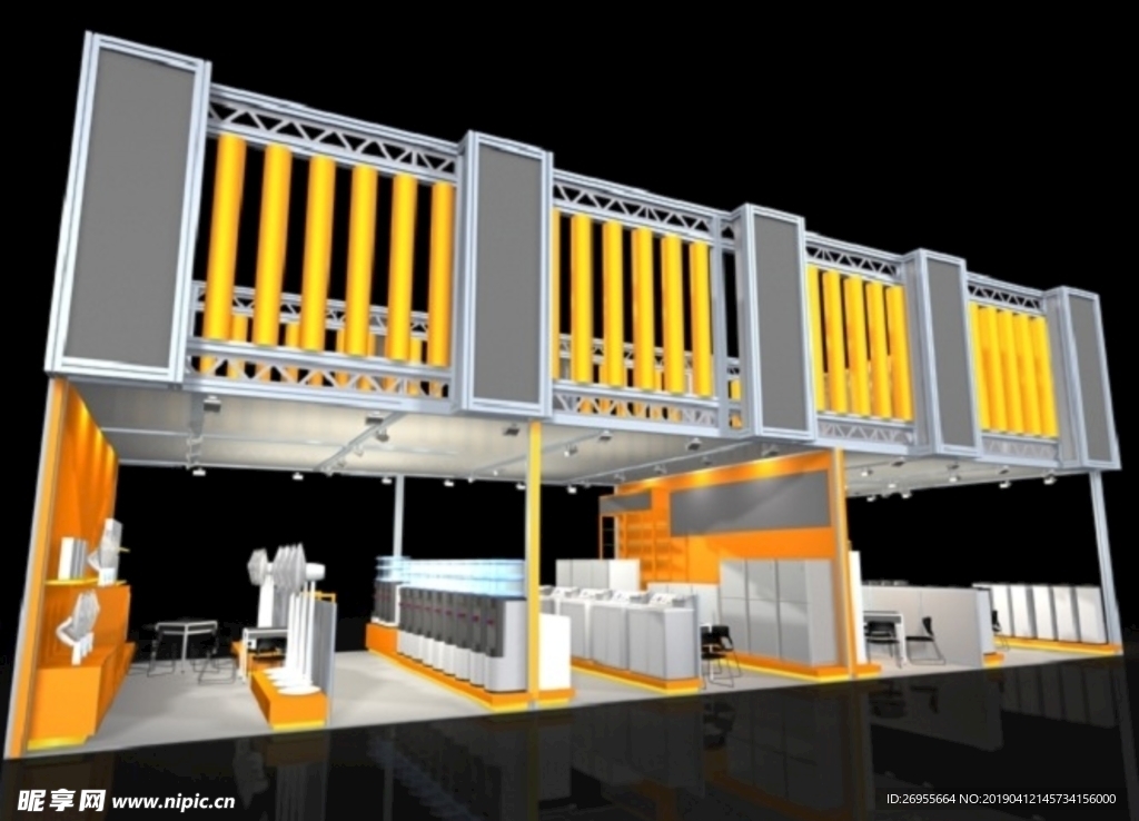 3d展览设计 展台设计 简洁