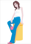 摩登女郎时尚女郎插画