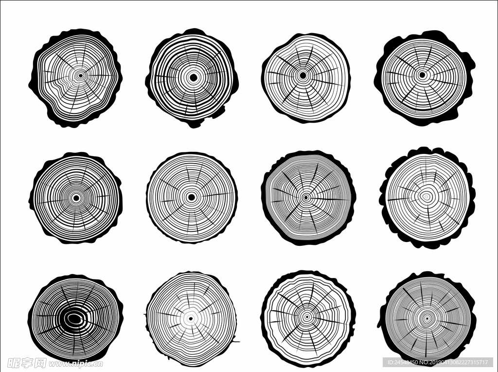各种年轮图案