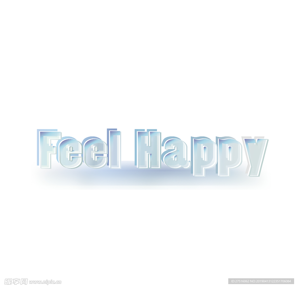 feel happy 艺术字