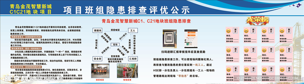 项目班组隐患排查评优公示