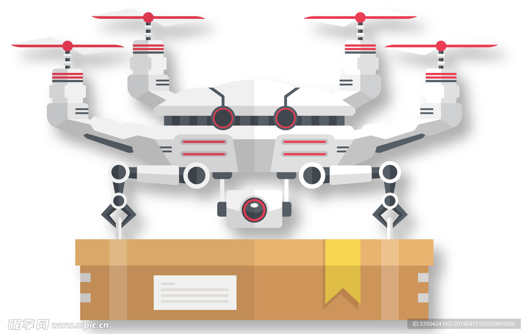 创意运输包裹的无人机矢量素材