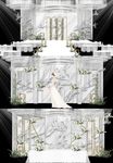 现代简约原创白色大理石鲜花婚礼