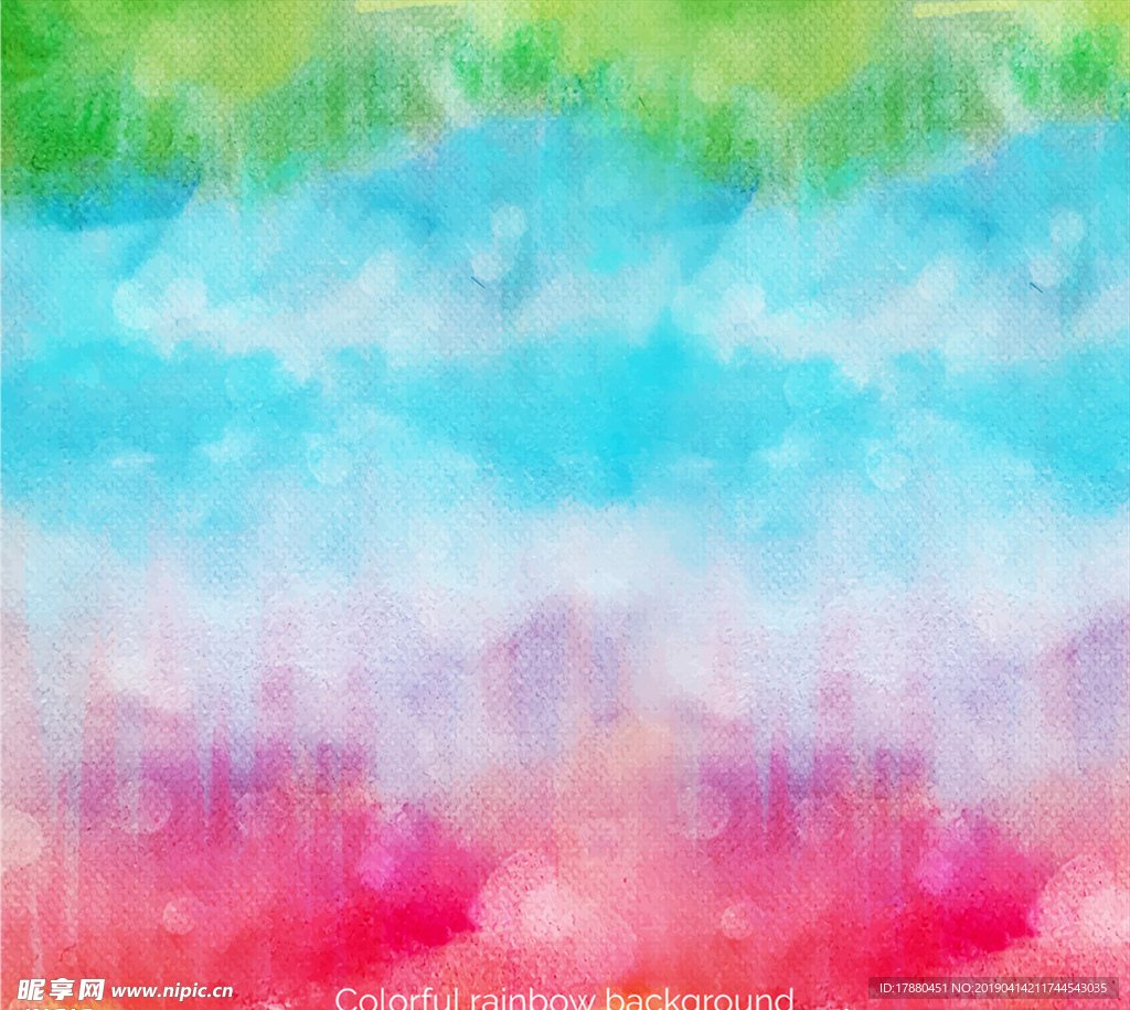 彩绘彩虹色天空