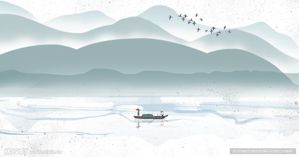 传统山水水墨画