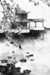 传统山水水墨画