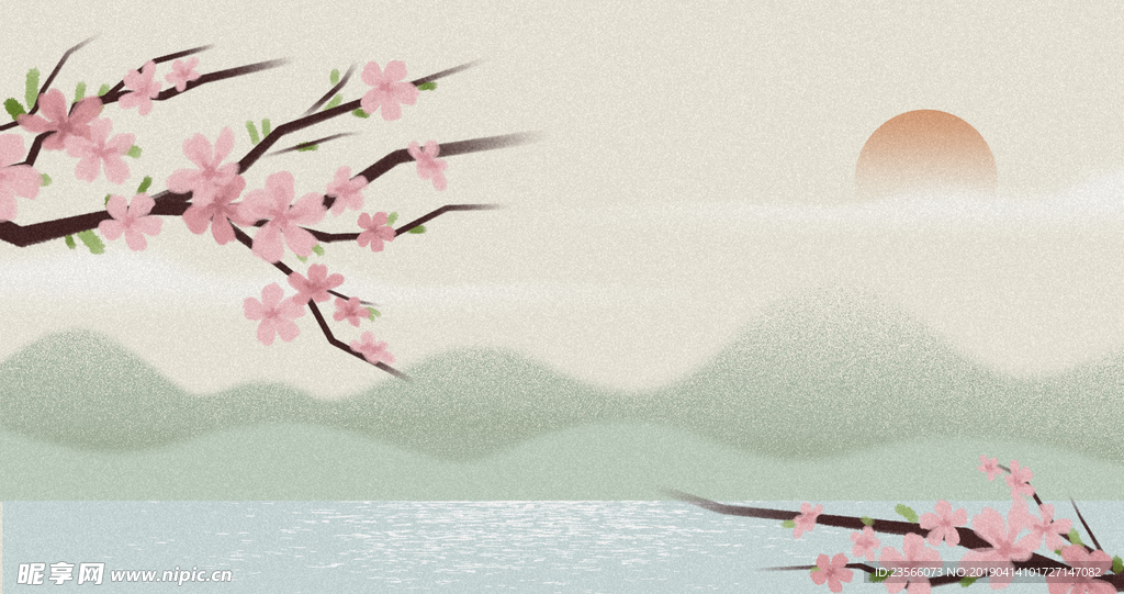 传统山水水墨画