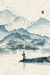传统山水水墨画