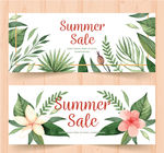 2款彩绘夏季花草banner