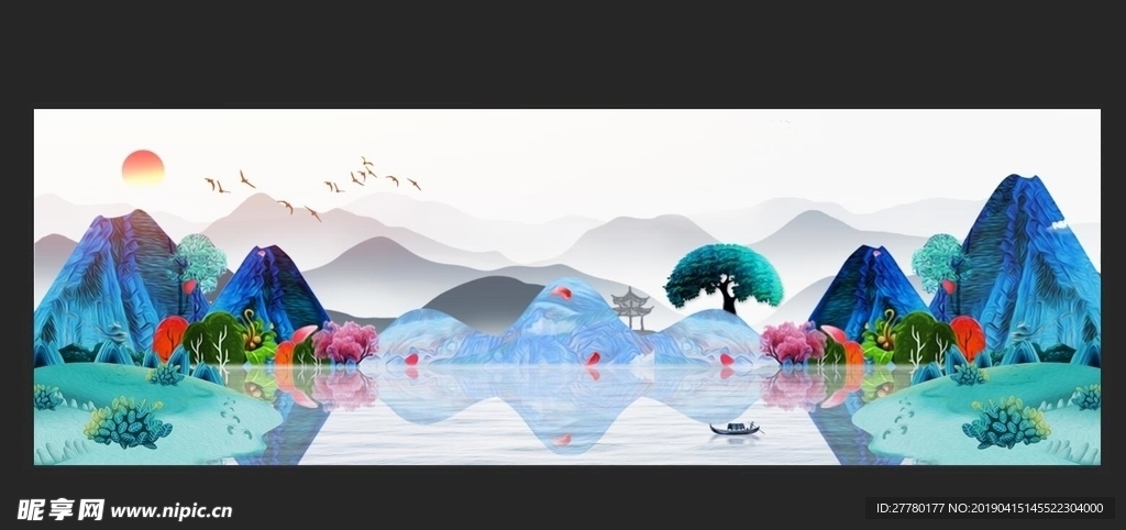 山鸟青石背景板