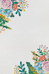简约素雅彩绘花卉边框背景