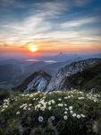 山峰日出
