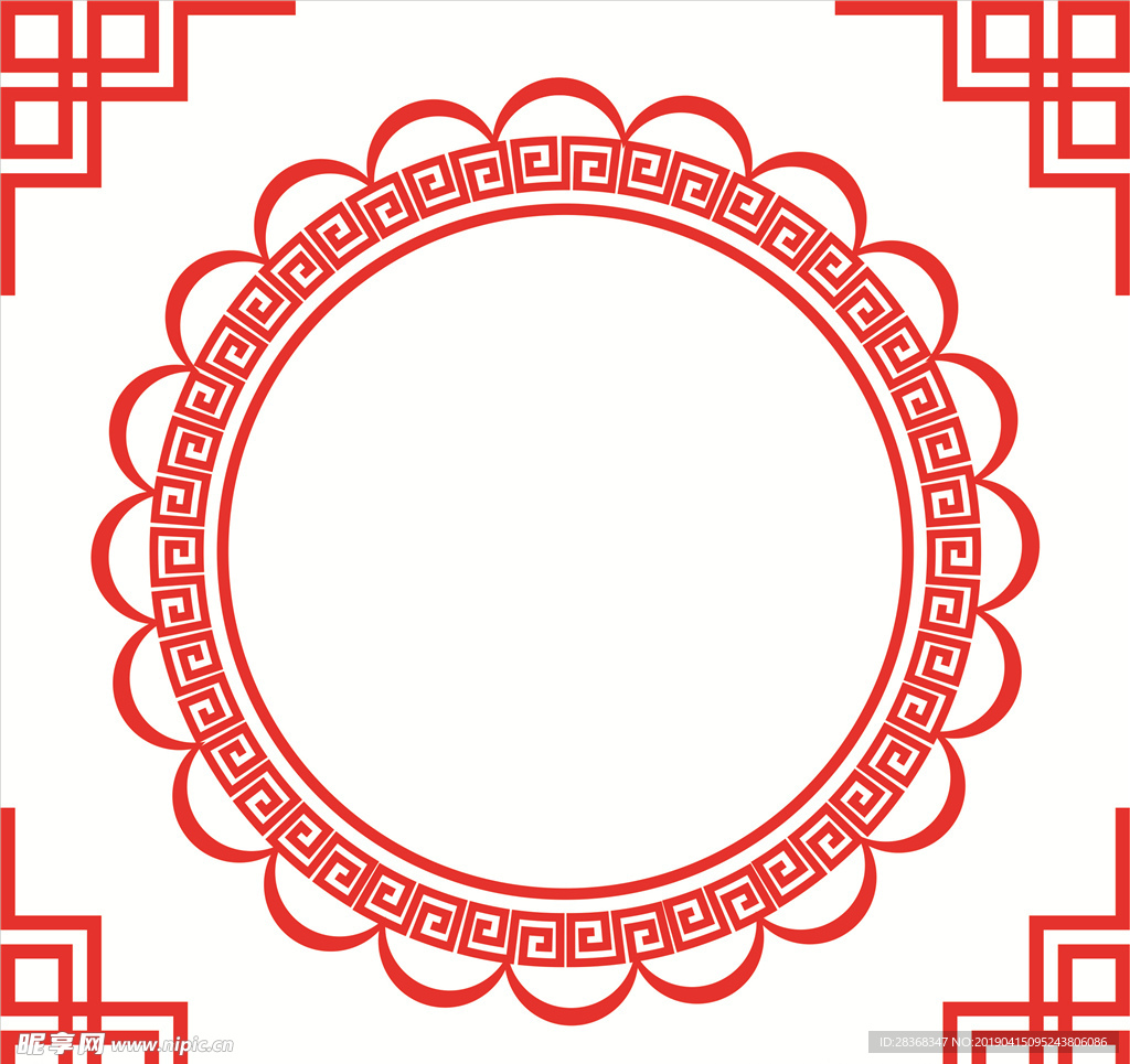 中国风花边花纹