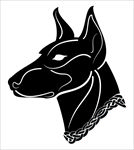 杜宾犬剪影矢量素材