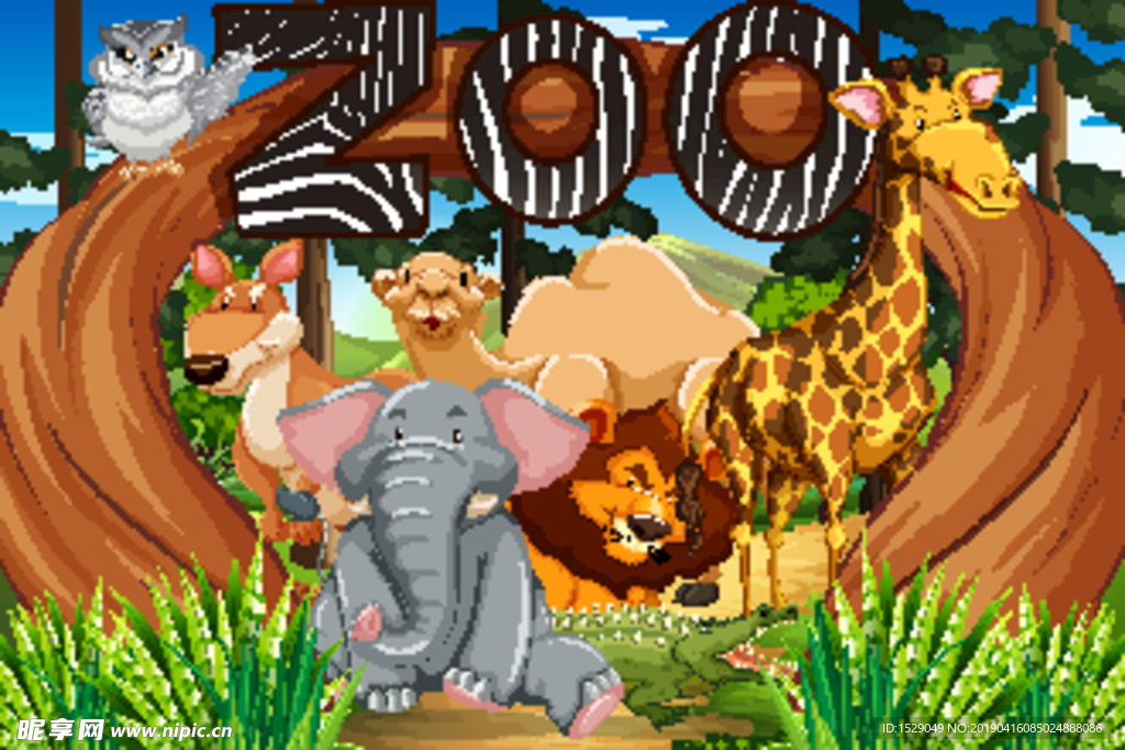 卡通野生动物