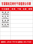 值班去向牌