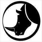 犀牛剪影标志矢量素材