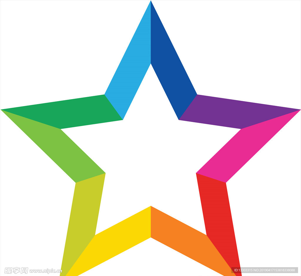 彩色五角星矢量素材