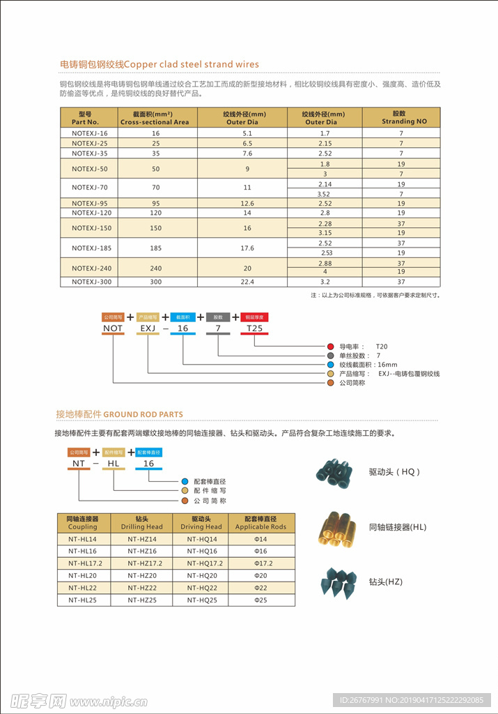 电铸铜包钢线