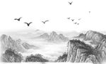 中国风山水墨画