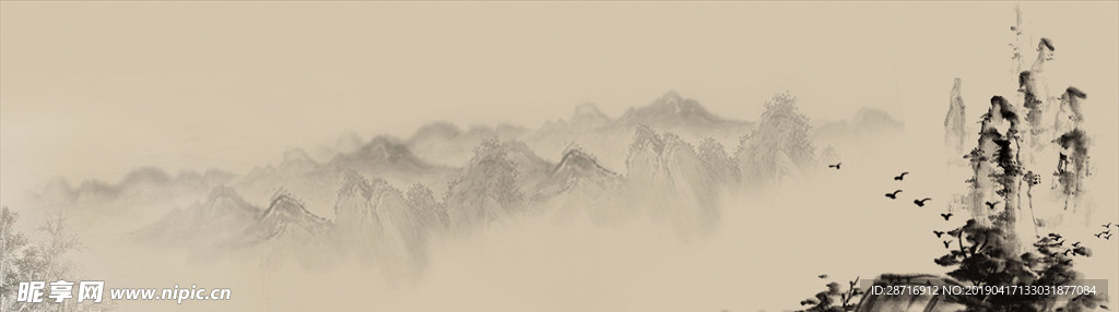 中国风山水画