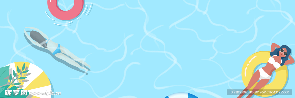 夏天大海游泳海报