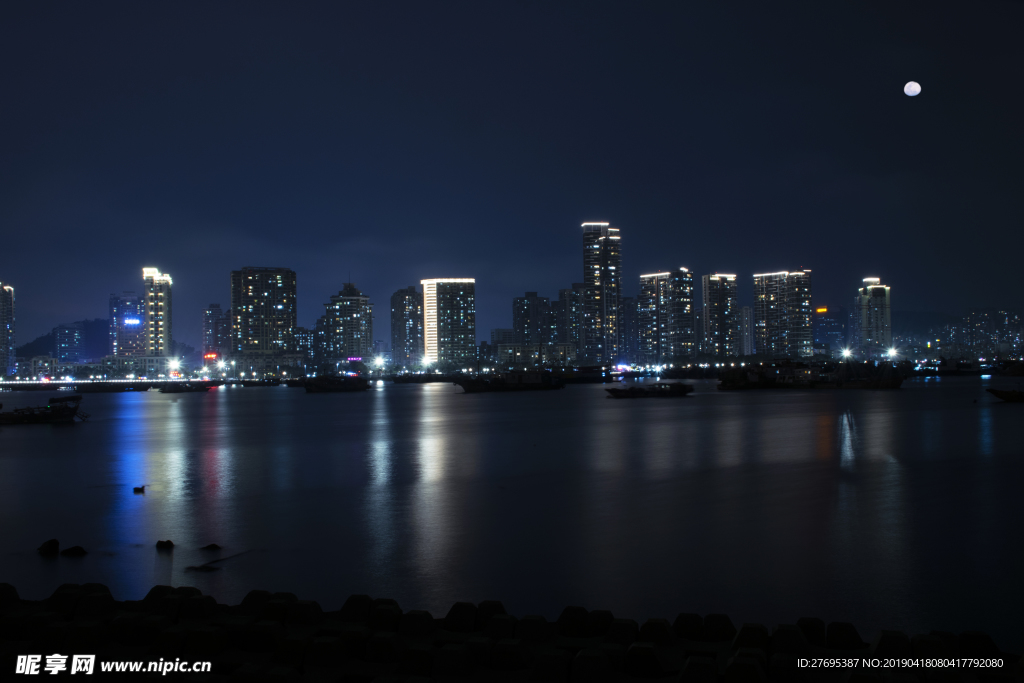 珠海 日月贝 夜景 城市 海边