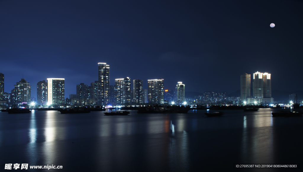 珠海 日月贝 夜景 城市 海边