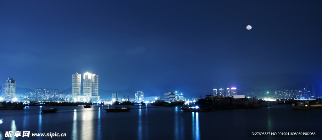 珠海 日月贝 夜景 城市 海边