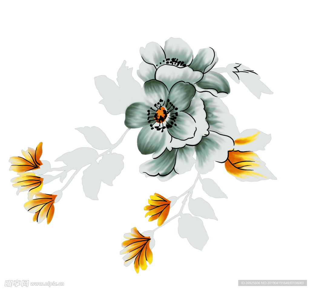 中国风 古典 手绘 花卉花朵