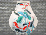 3D立体花瓶荷花九鱼图