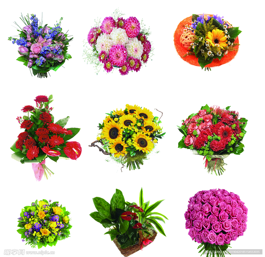 鲜花花饰花束psd素材